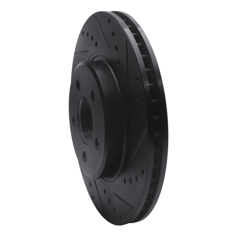 Chrysler 300 Brake Rotor (1) - Front Right - R1 Concepts - Drilled & Slotted - Black - `05-`23